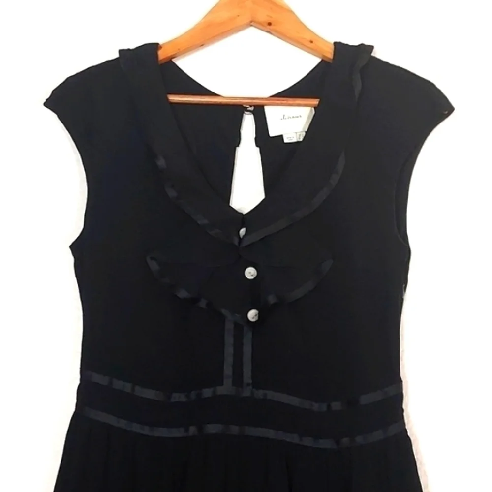 Anthropologie Romper Ruffled Black Size 6